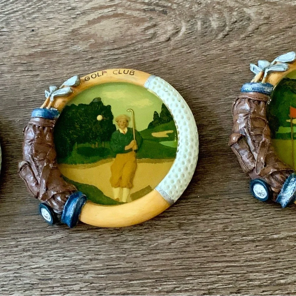 Vintage golf club coasters set